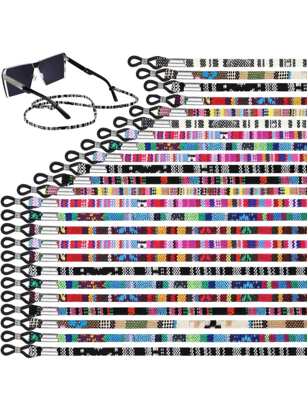 24 Eyeglass Holder Straps & Sunglass Retainer Chains - 24 Pack, Adjustable